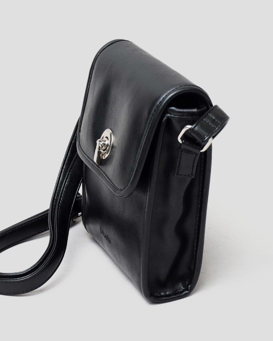 Split Leather Flap Square Mini Shoulder Bag