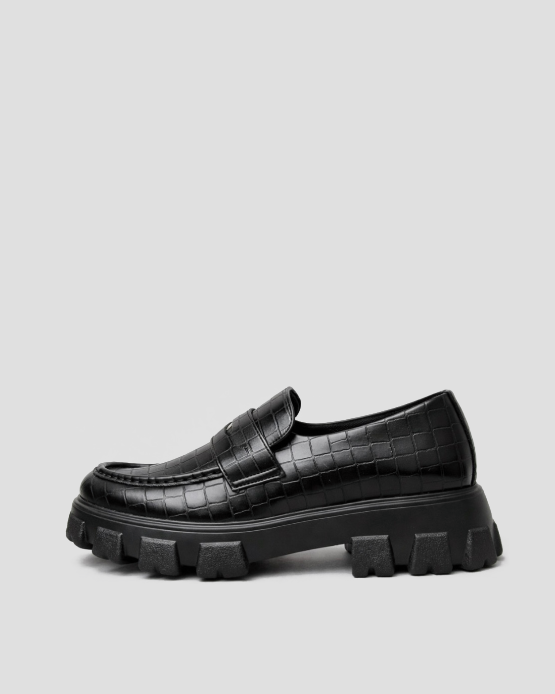 Track Sole Coin Loafer - Croco