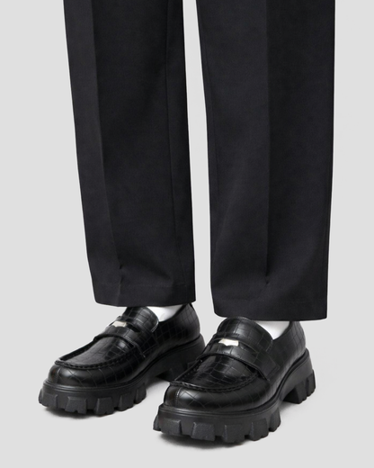 Track Sole Coin Loafer - Croco