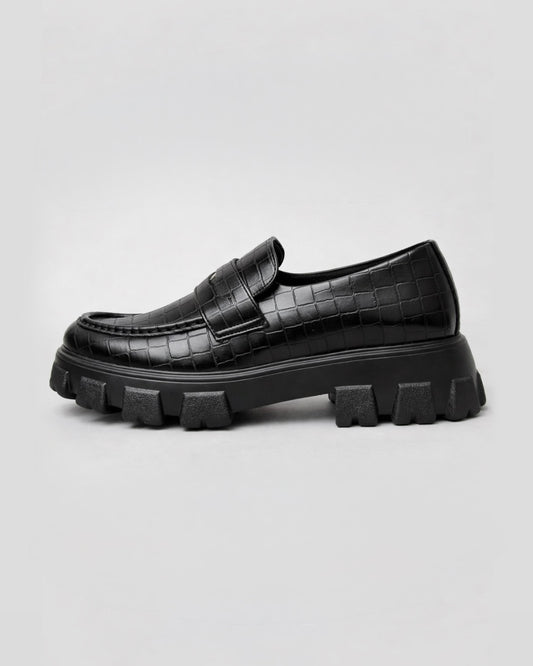 Track Sole Coin Loafer - Croco