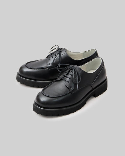Cow Leather U-Tip Lace Up Shoes