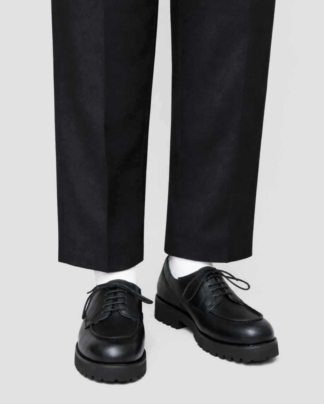 Cow Leather U-Tip Lace Up Shoes