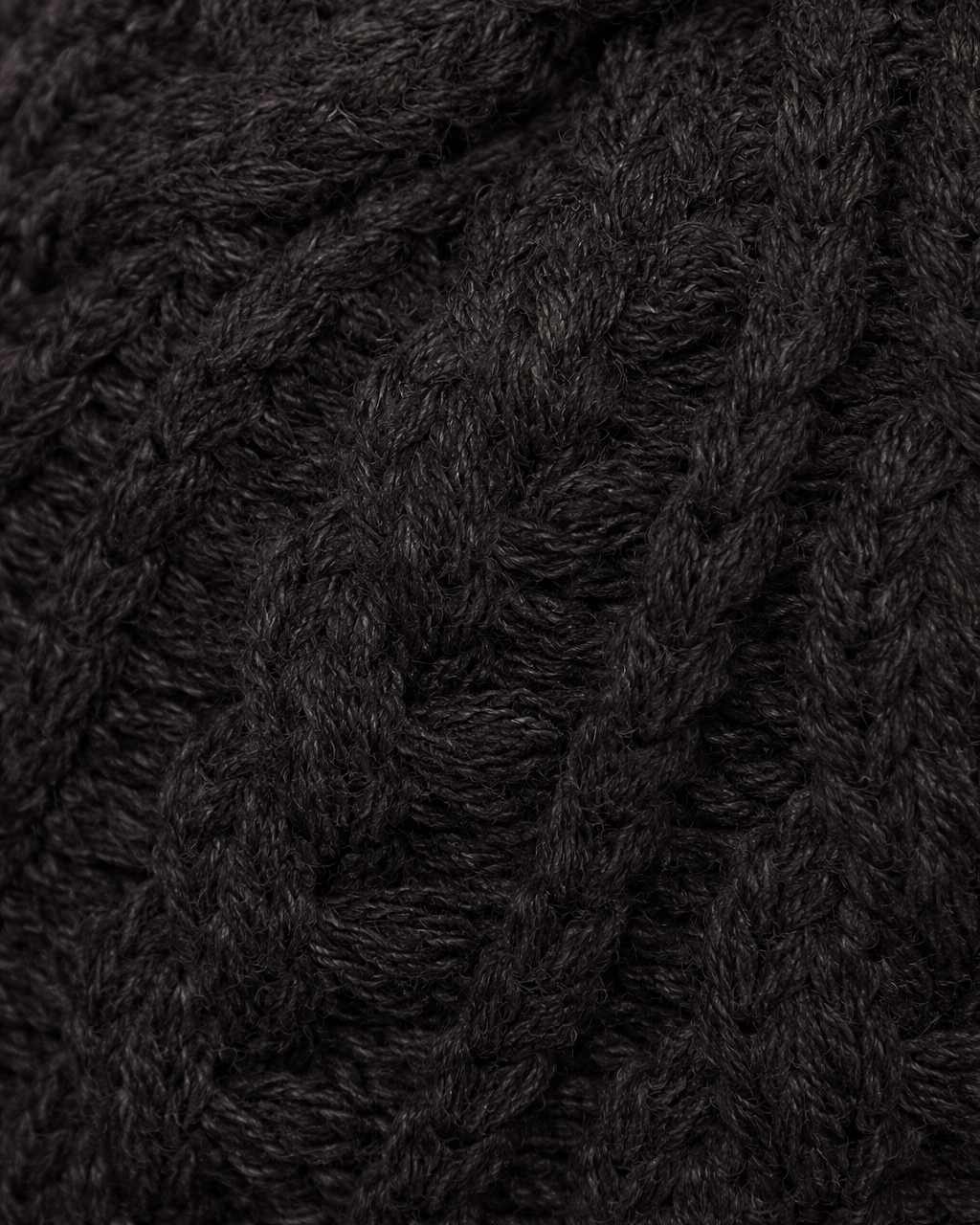 Wool Blend Wide Roll Cable Knit Cap