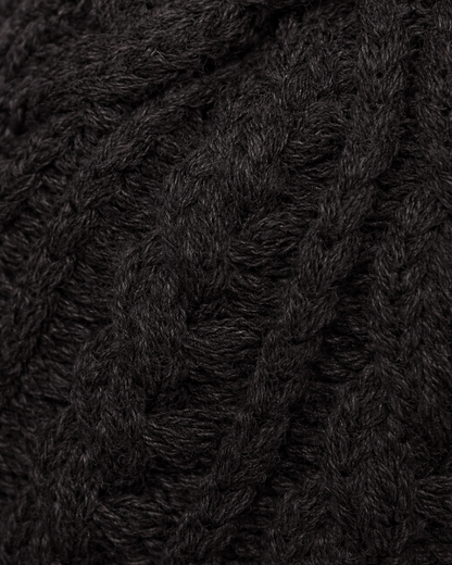 Wool Blend Wide Roll Cable Knit Cap