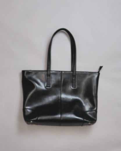Split Leather Compact Business Tote Bag