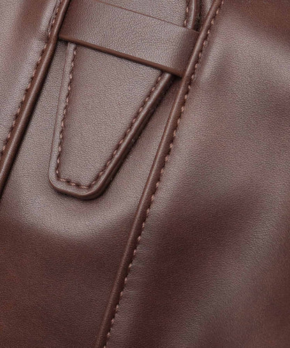 Fake Leather Boston Bag