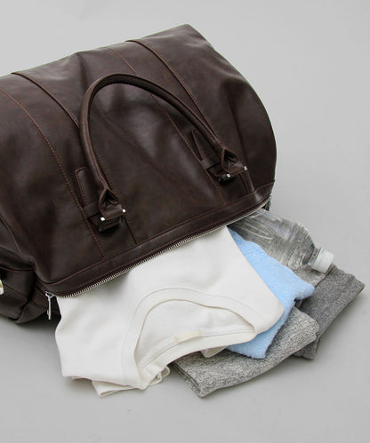 Fake Leather Boston Bag