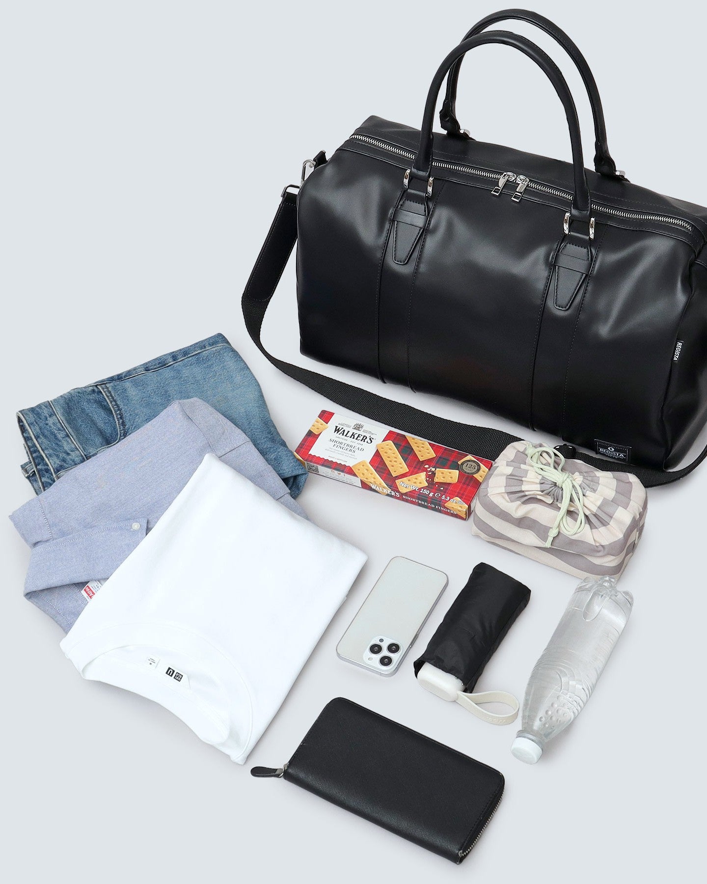 Fake Leather Boston Bag