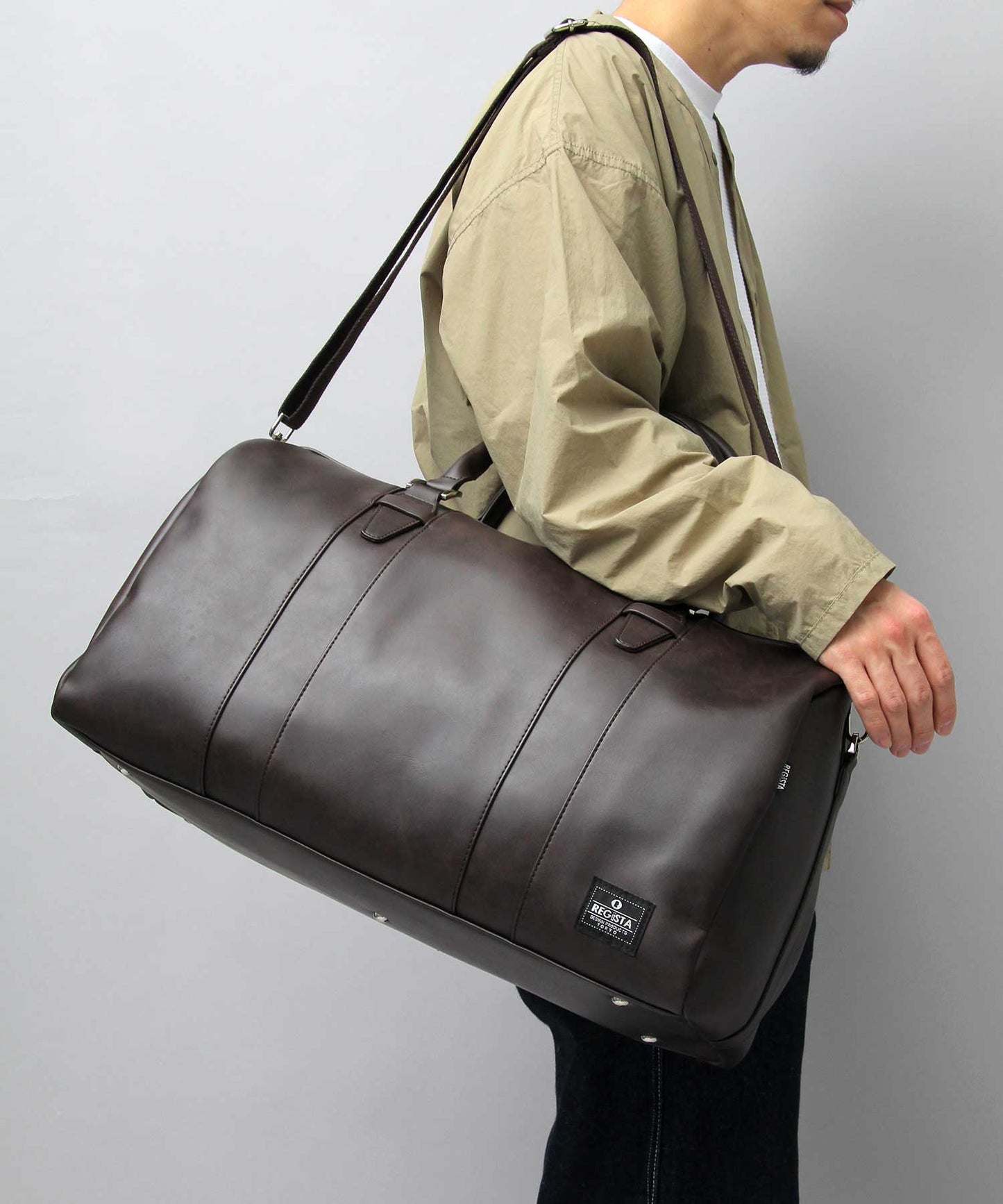 Fake Leather Boston Bag