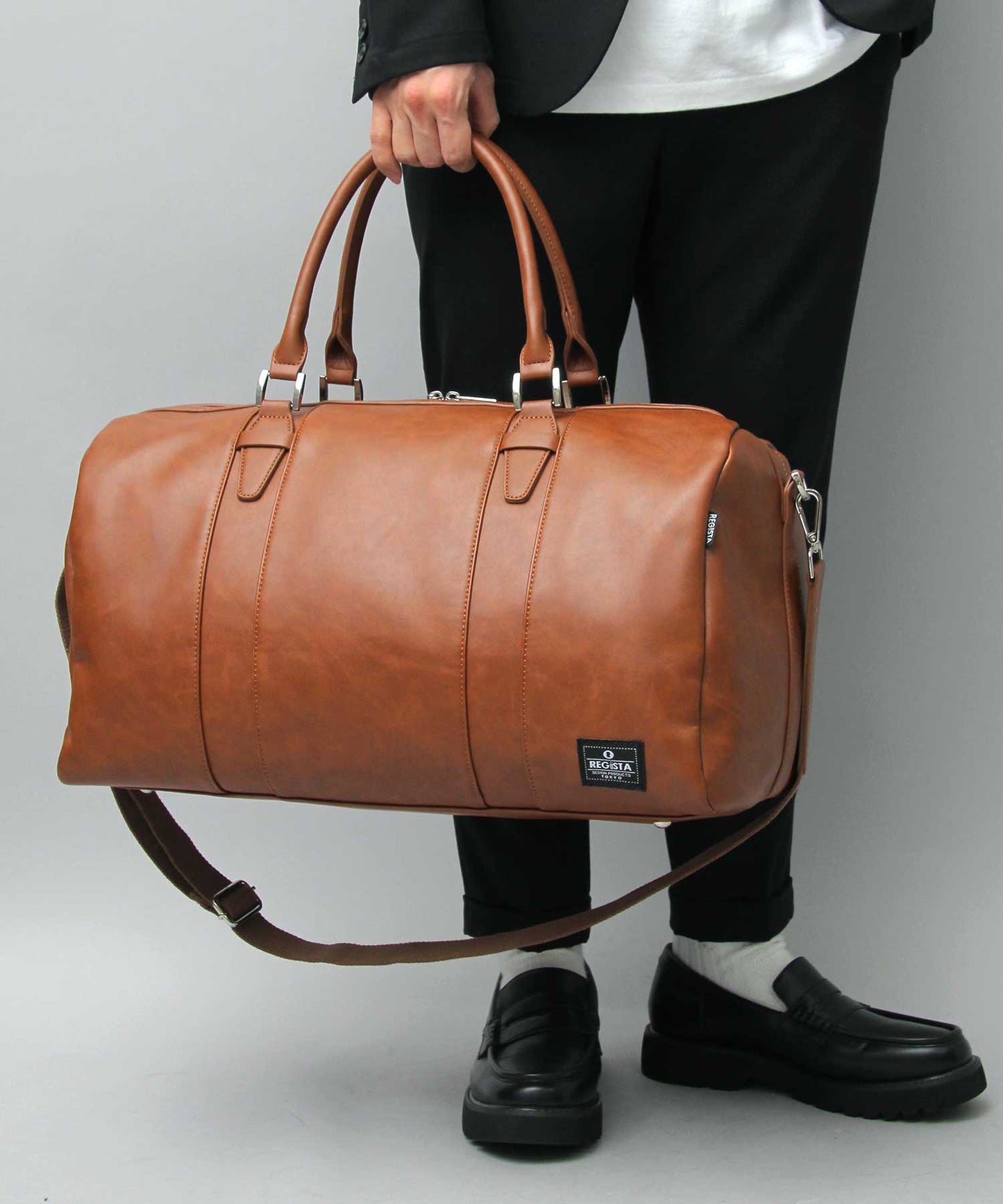 Fake Leather Boston Bag