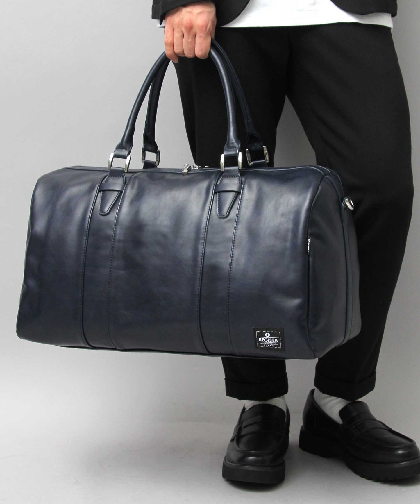 Fake Leather Boston Bag