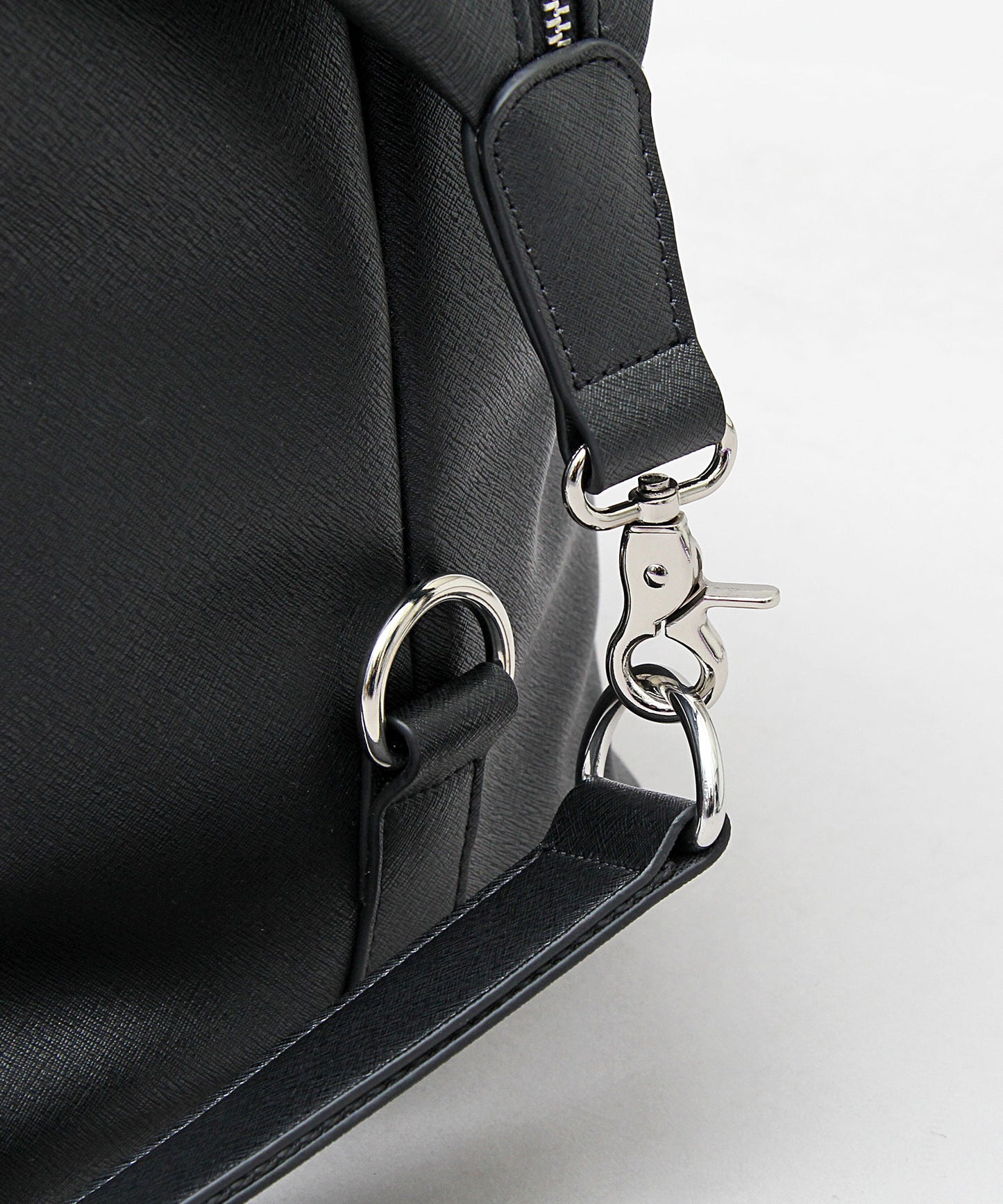 Saffiano Fake Leather Boston Bag