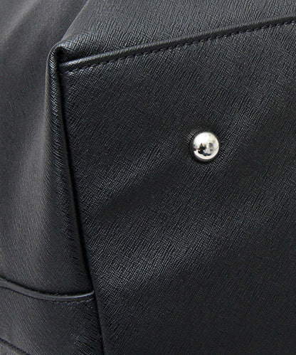 Saffiano Fake Leather Boston Bag