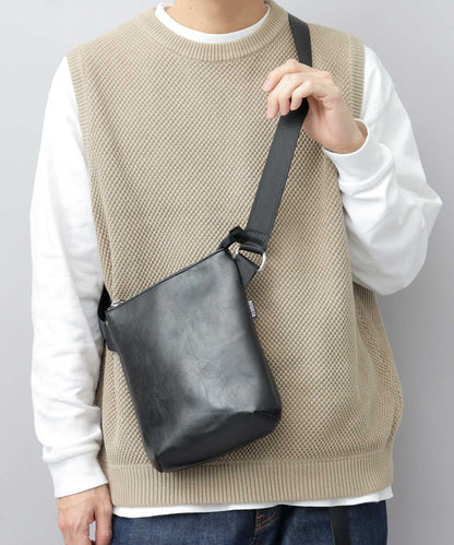 Split Leather Vertical Mini Sacoche