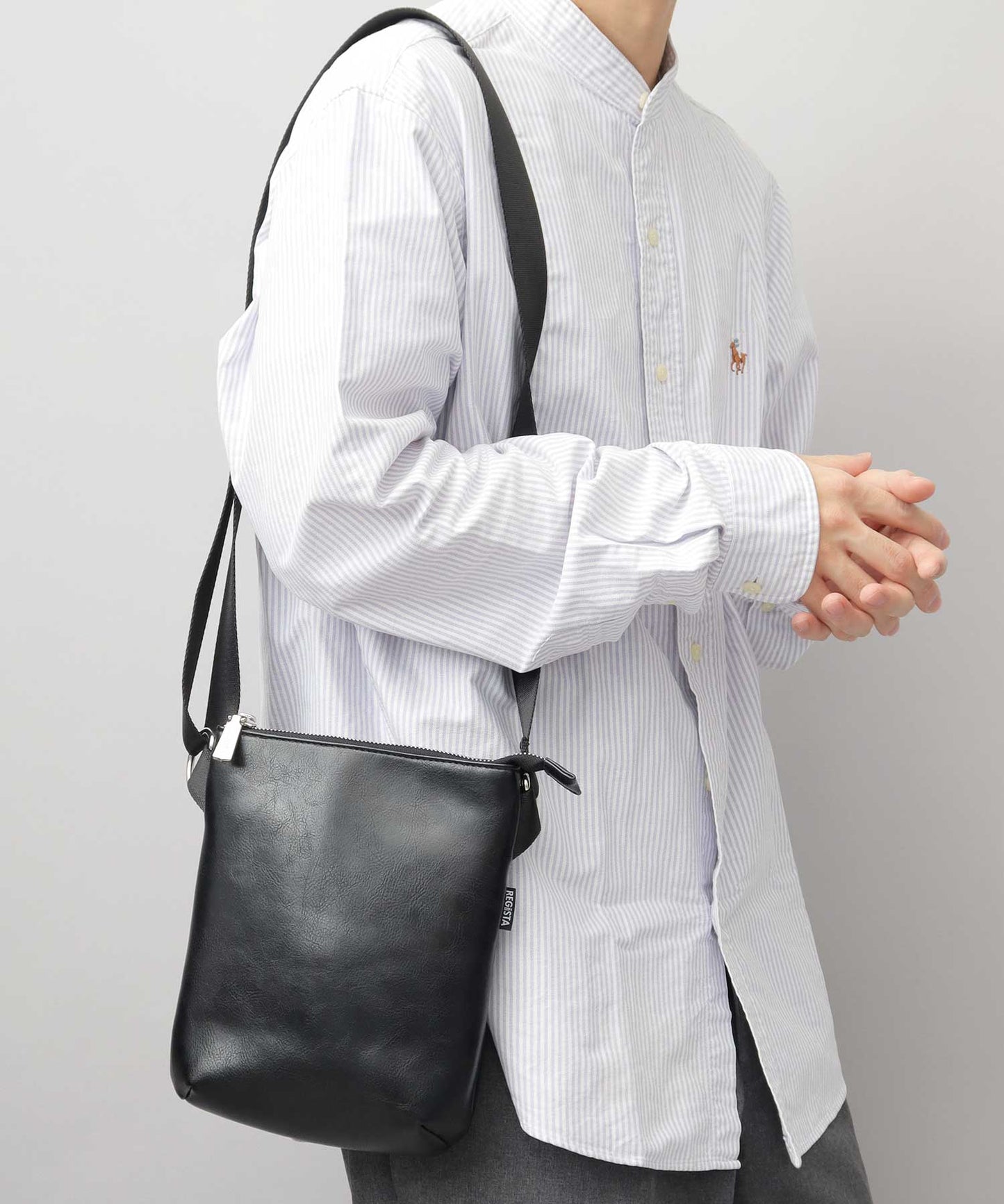 Split Leather Vertical Mini Sacoche