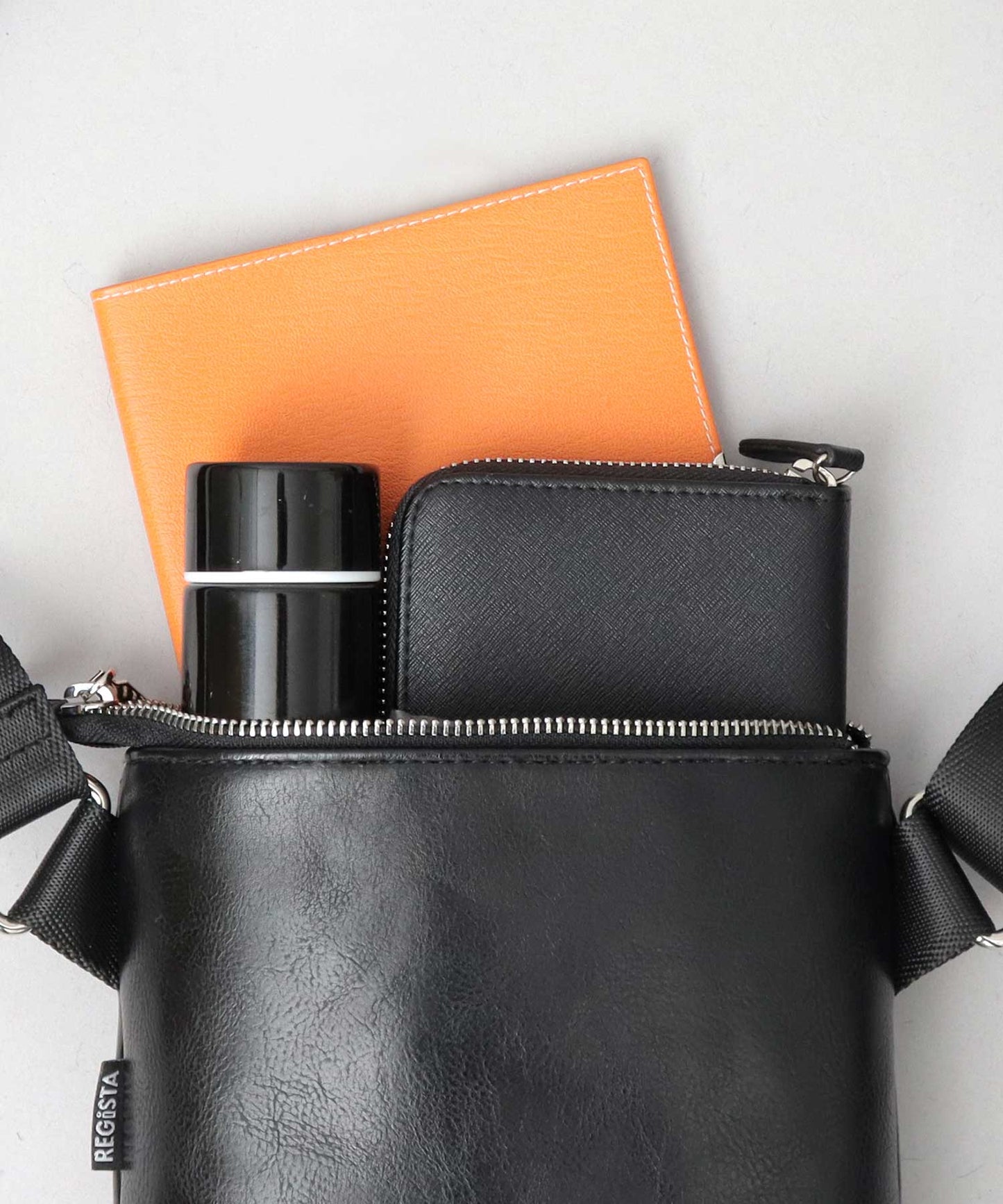 Split Leather Vertical Mini Sacoche