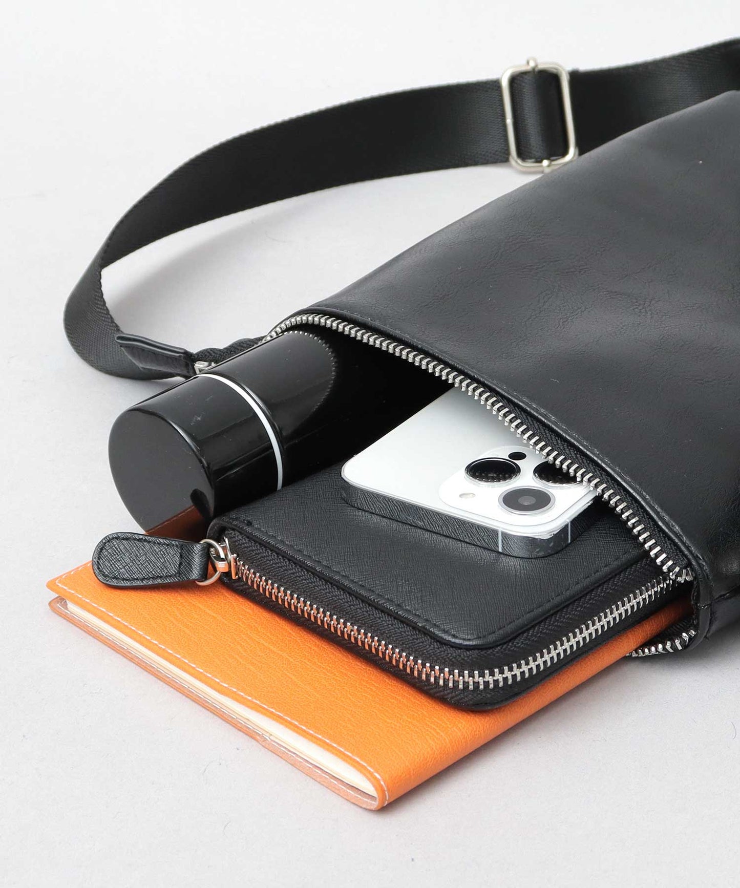 Split Leather Vertical Mini Sacoche