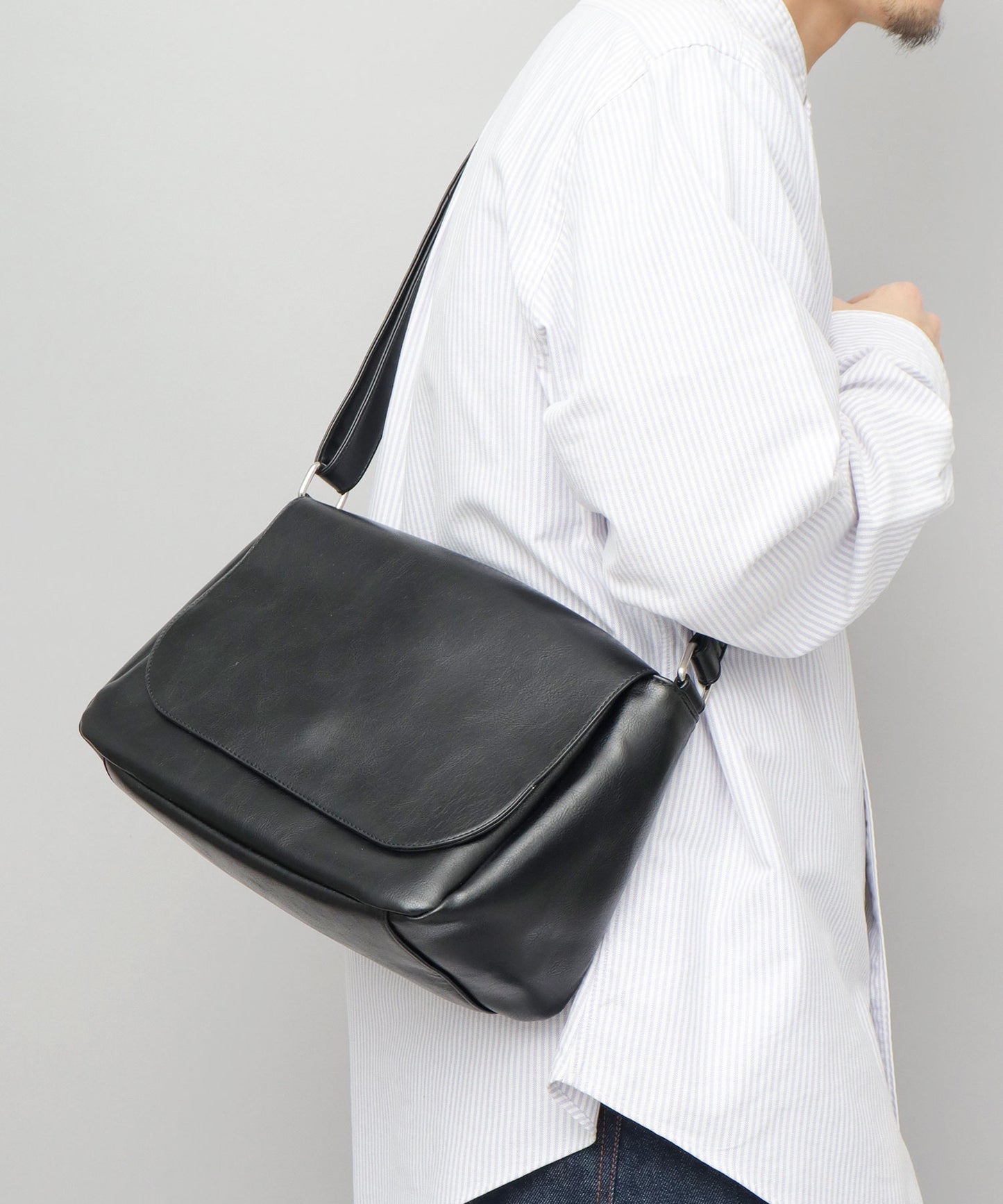 Split Leather Flap Shoulder Bag