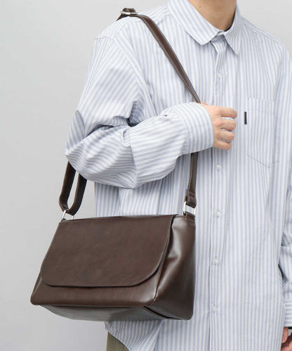 Split Leather Flap Shoulder Bag