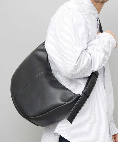 Split Leather Banana Shoulder Bag