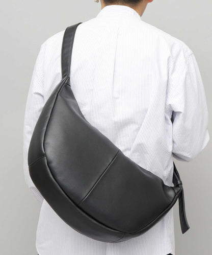 Split Leather Banana Shoulder Bag