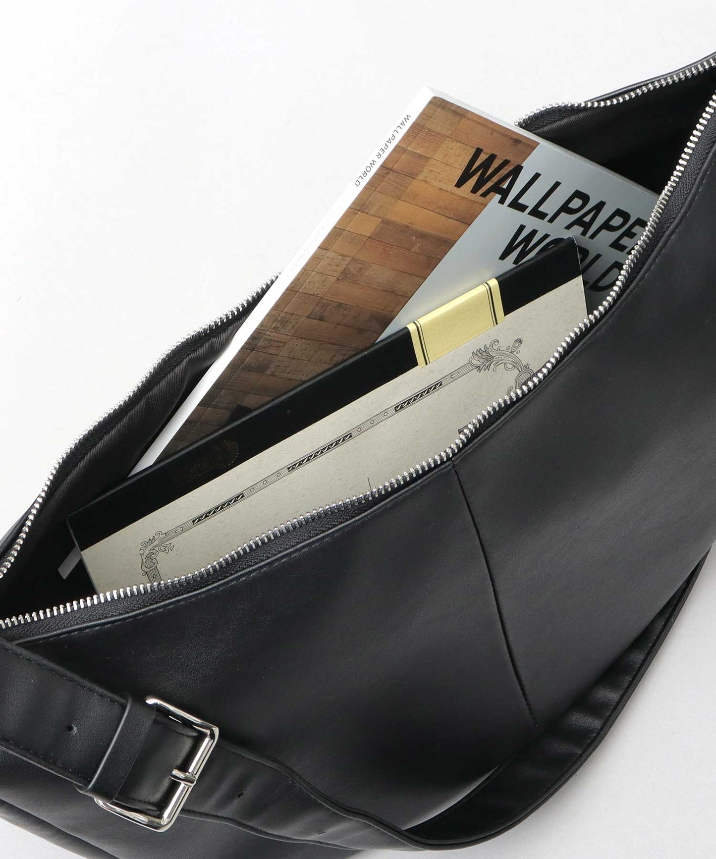 Split Leather Banana Shoulder Bag