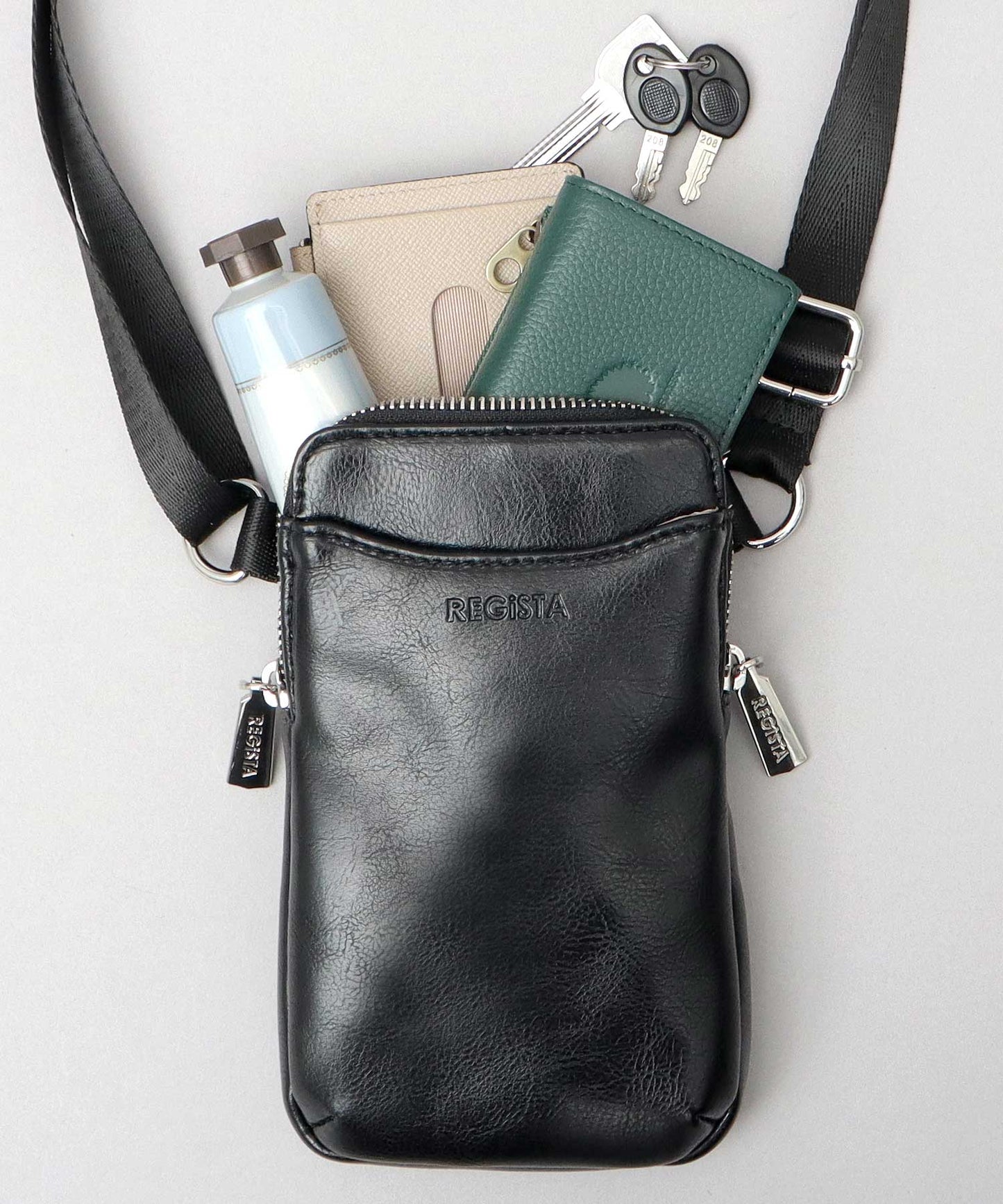 Split Leather Multi Mini Shoulder Bag
