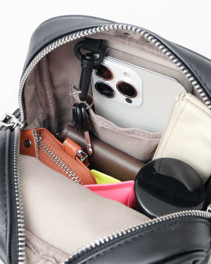 Split Leather Square Mini Shoulder Bag