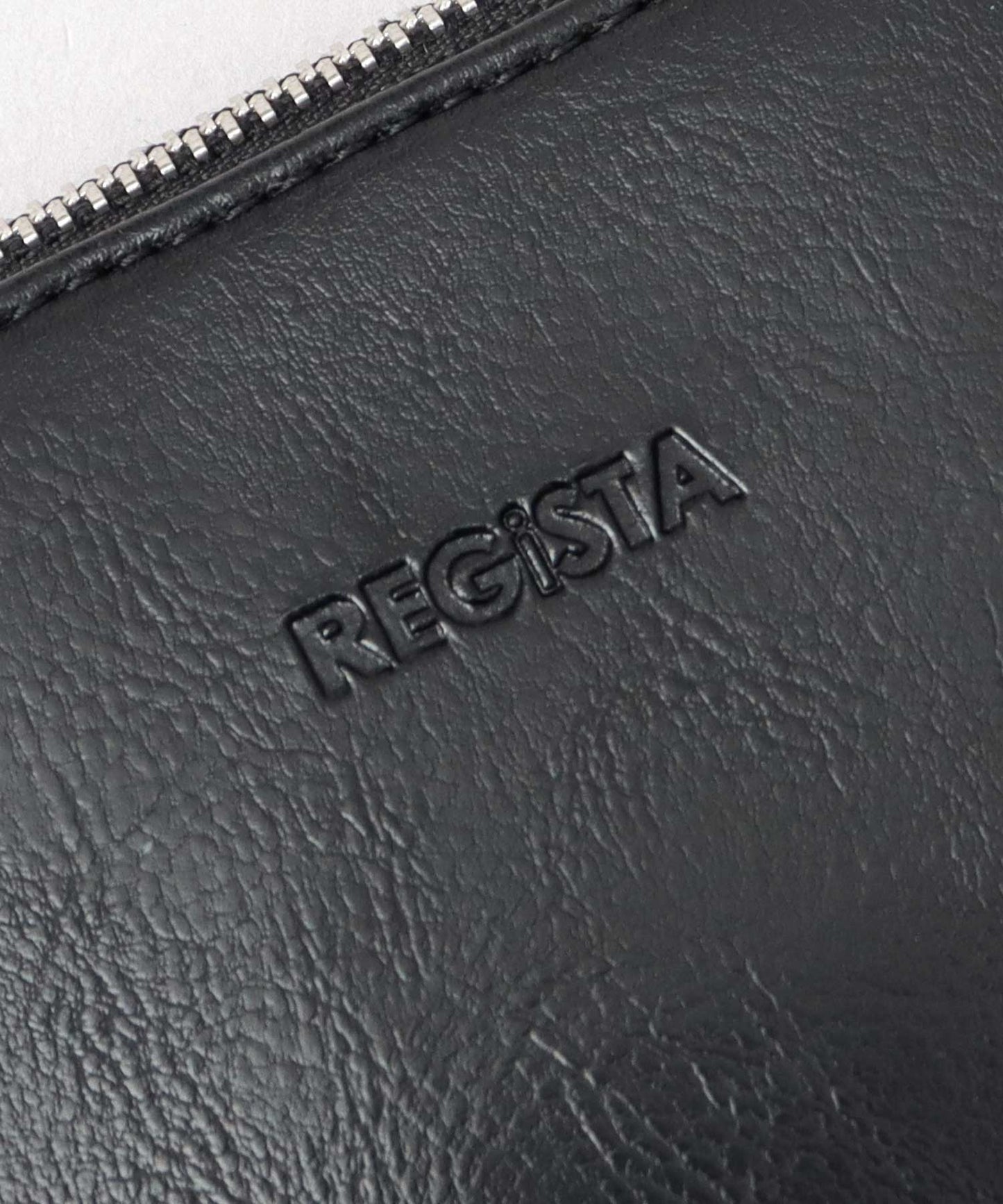 Split Leather L-Zip Clutch Bag