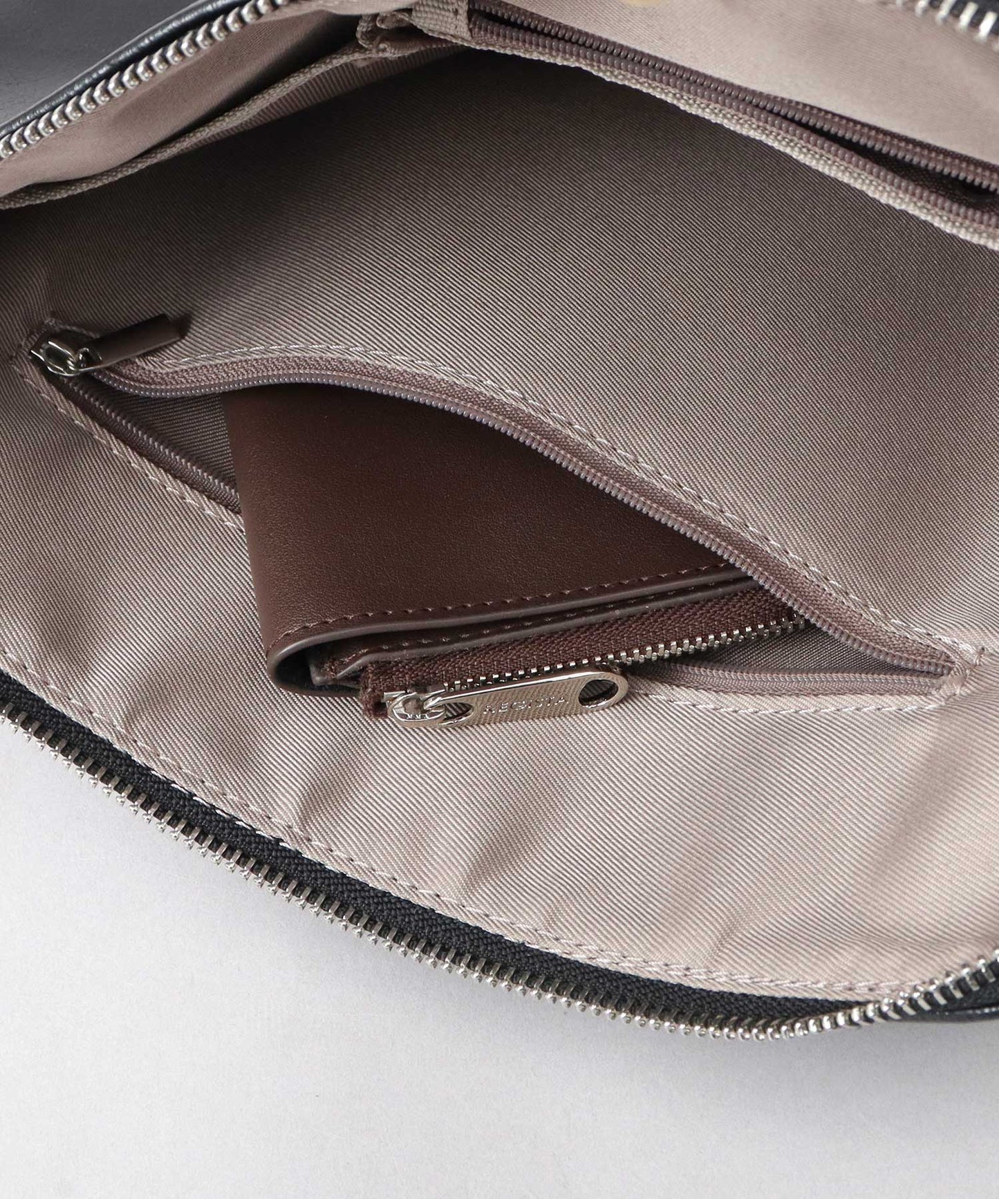 Split Leather L-Zip Clutch Bag