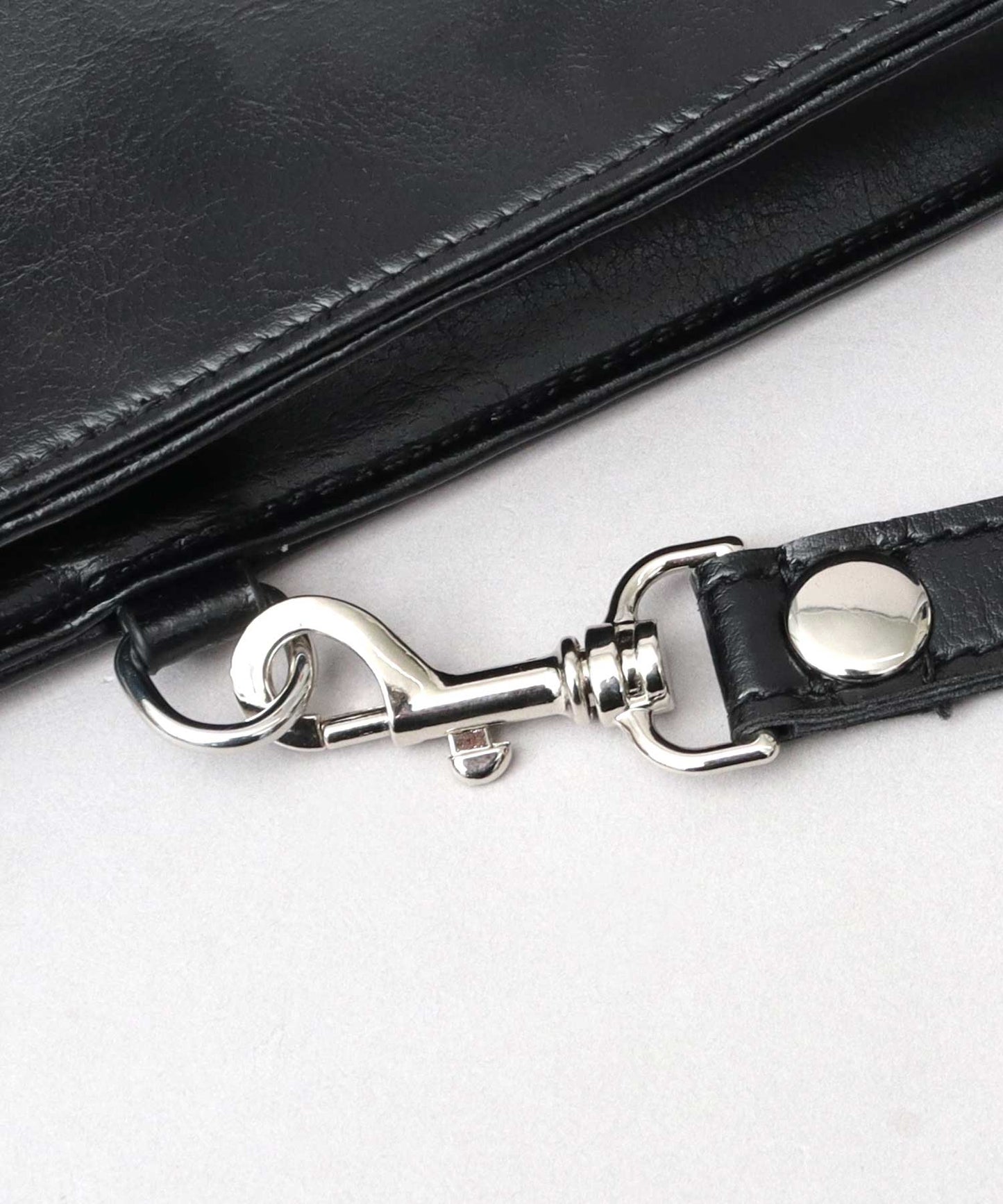 Split Leather L-Zip Clutch Bag