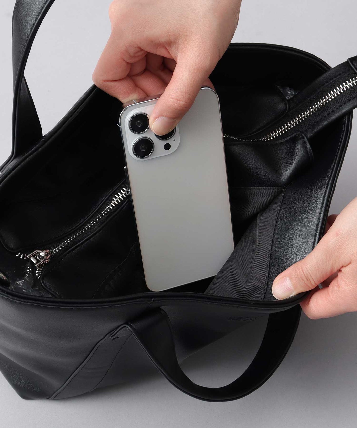 Split Leather 2WAY Mini Tote Bag