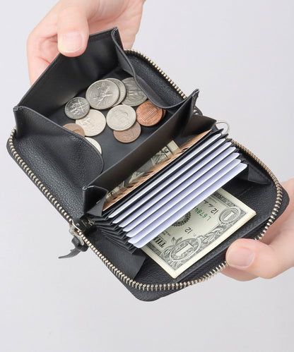 Genuine Leather Accordion Mini Wallet