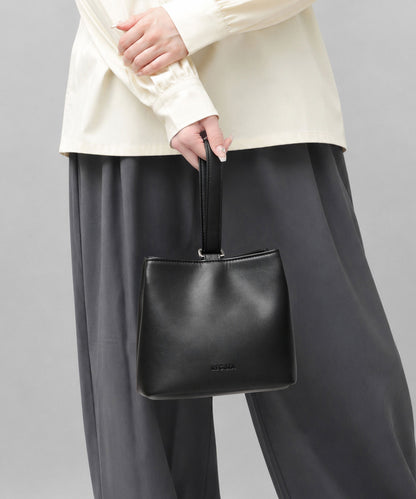 Split Leather One Handle Drawstring Bag