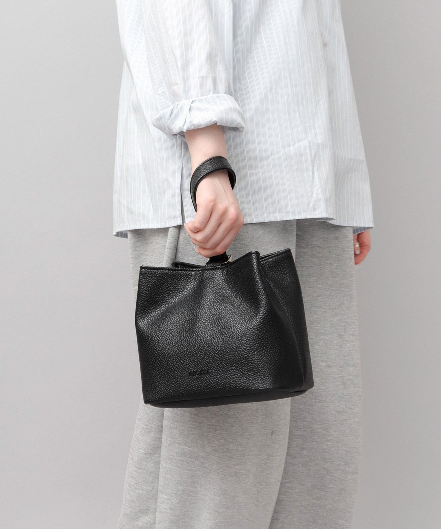Split Leather One Handle Drawstring Bag