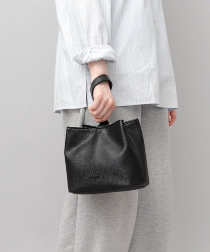 Split Leather One Handle Drawstring Bag