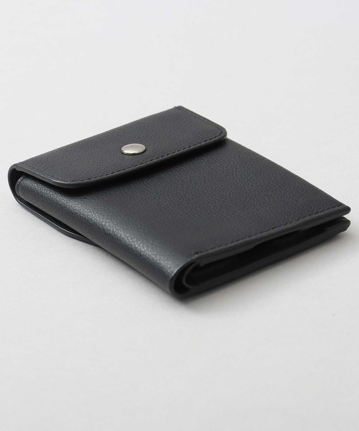 Genuine Leather Compact Snap Wallet