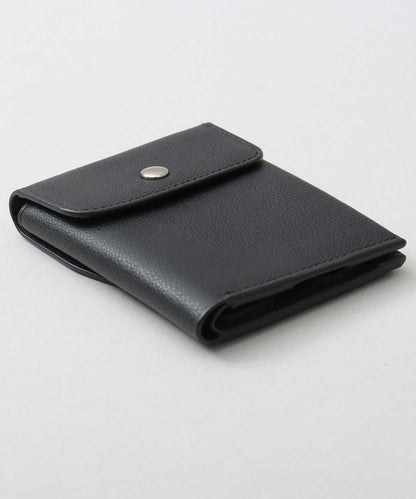 Genuine Leather Compact Snap Wallet
