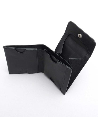 Genuine Leather Compact Snap Wallet