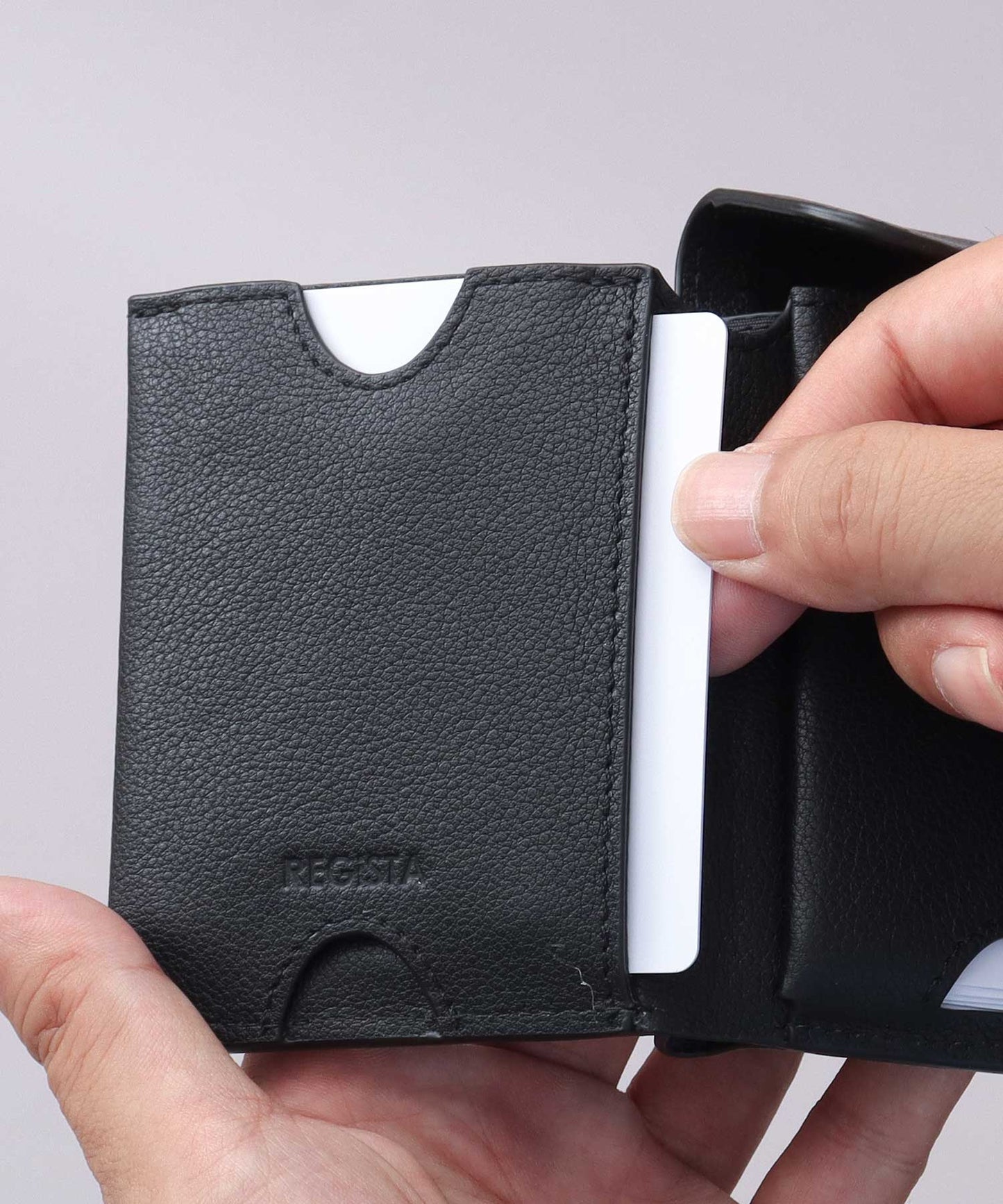 Genuine Leather Compact Snap Wallet