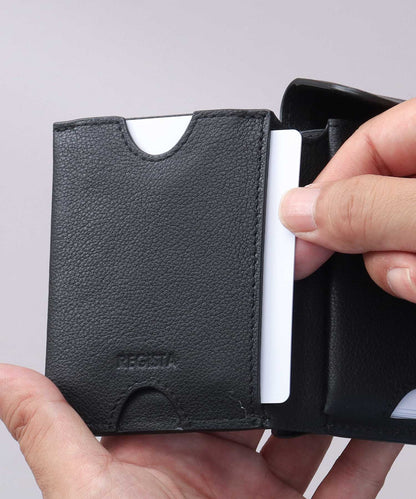 Genuine Leather Compact Snap Wallet
