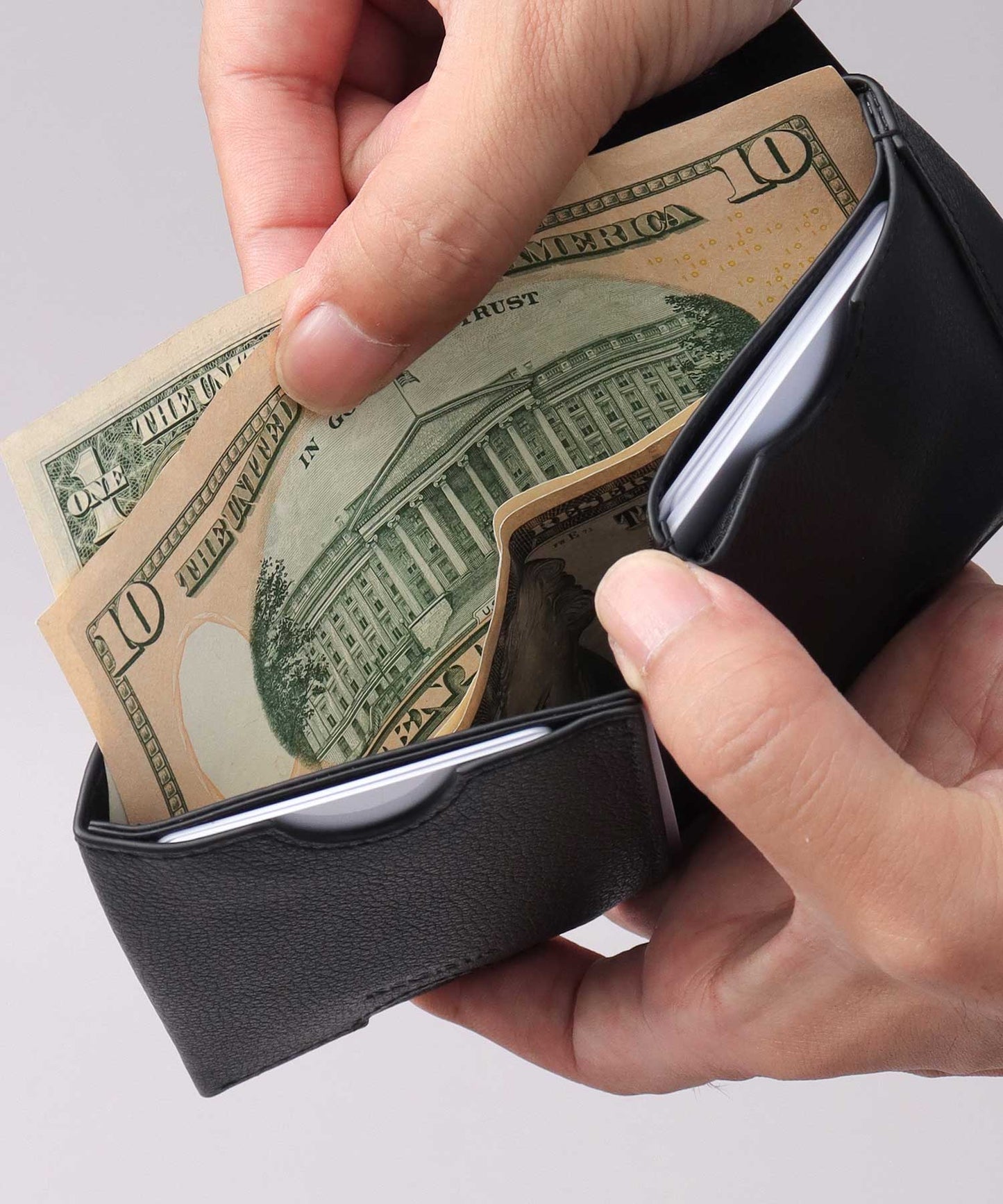 Genuine Leather Compact Snap Wallet