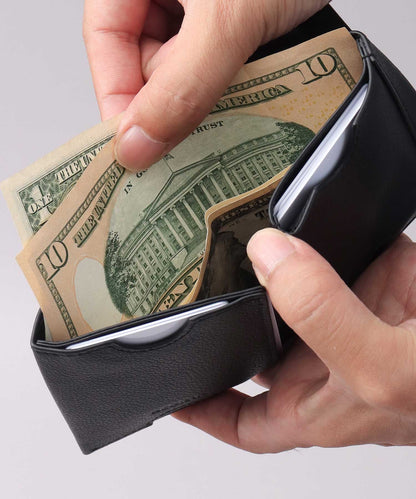 Genuine Leather Compact Snap Wallet