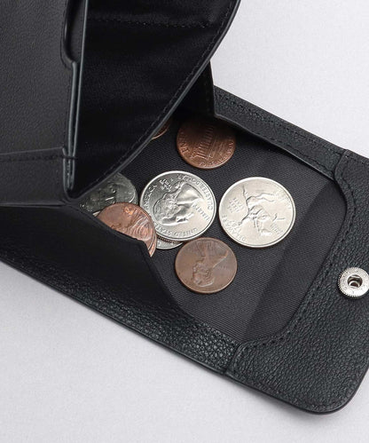 Genuine Leather Compact Snap Wallet