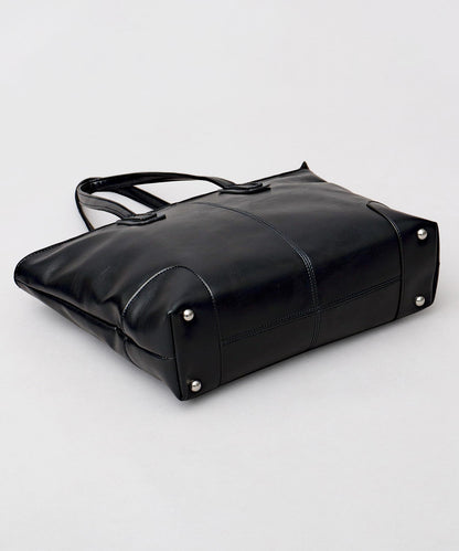 Split Leather Compact Business Tote Bag