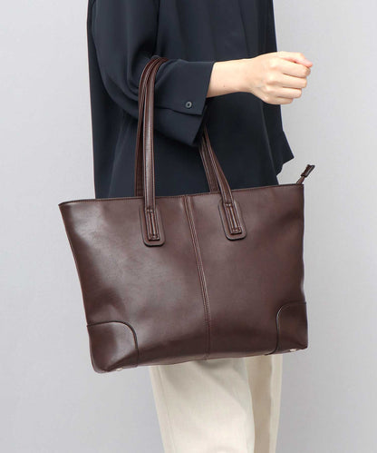 Split Leather Compact Business Tote Bag