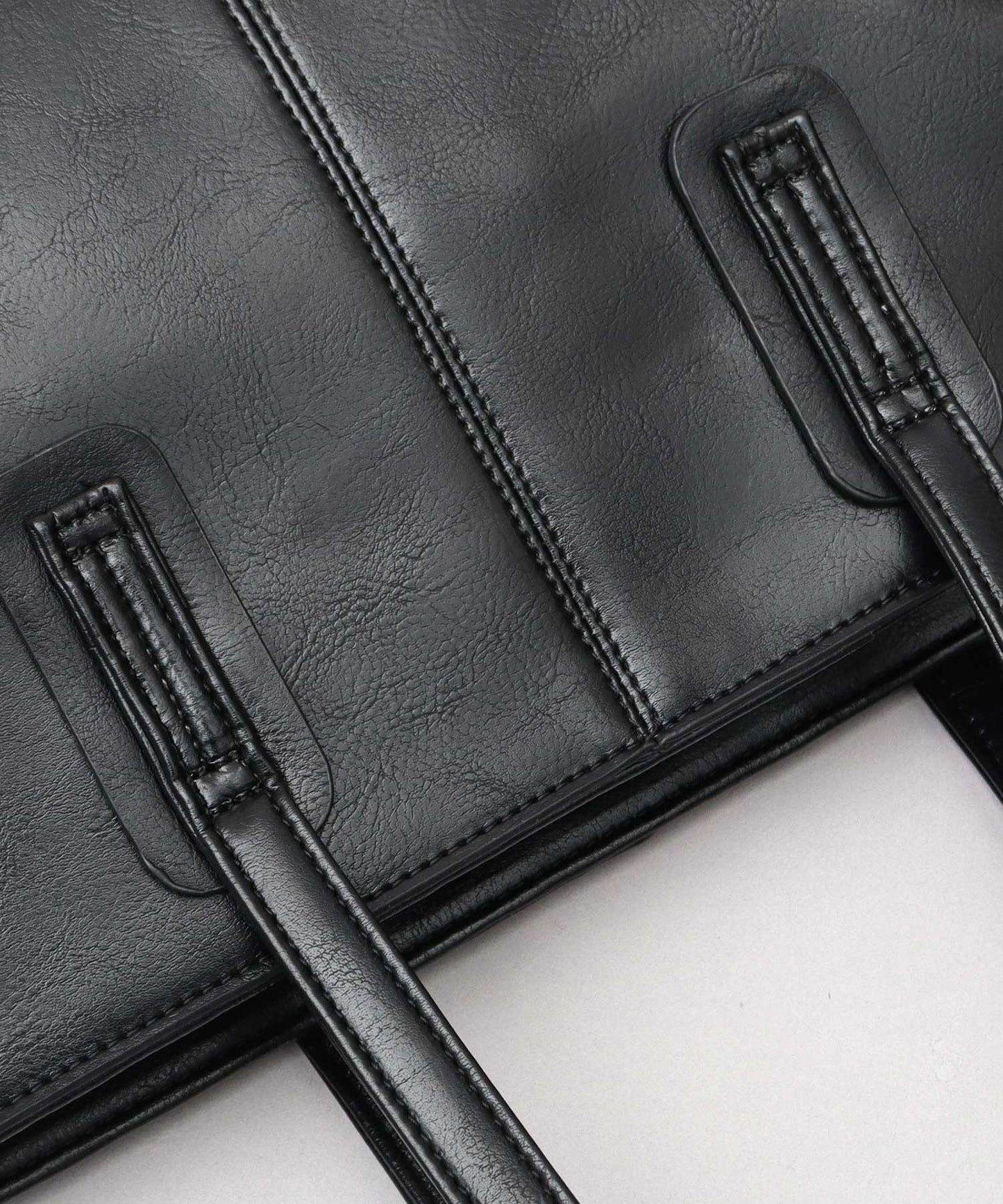 Split Leather Compact Business Tote Bag