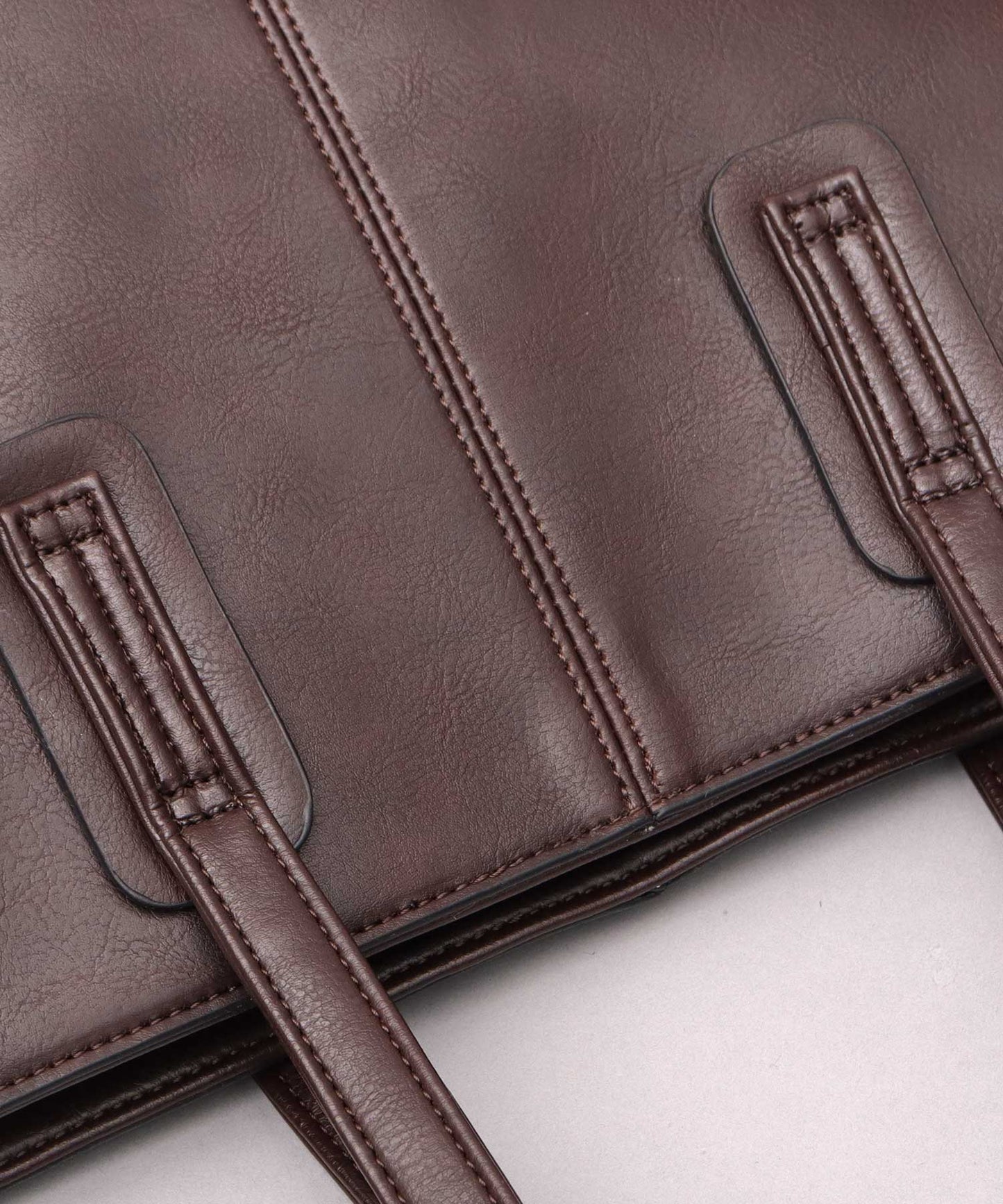 Split Leather Compact Business Tote Bag