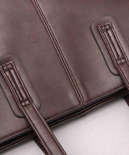 Split Leather Compact Business Tote Bag