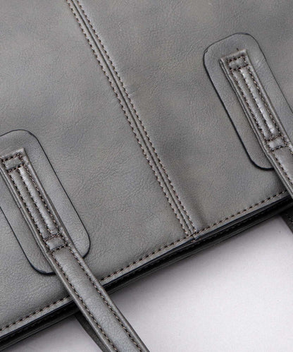 Split Leather Compact Business Tote Bag